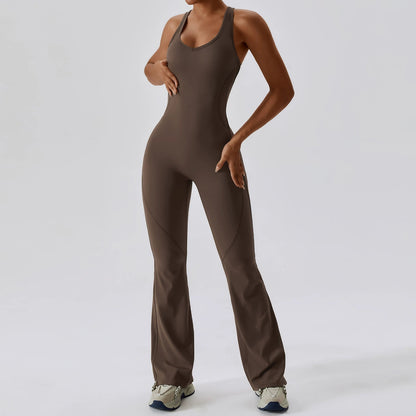 Open Back Jumpsuit Padded