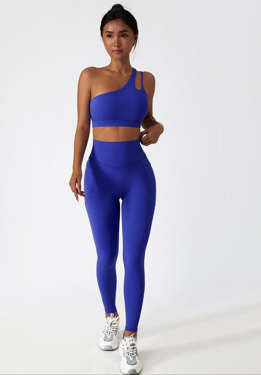 one shoulder bra set