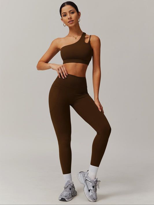 one shoulder bra set